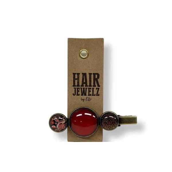 Hairjewelz color clip alligator Panther Red