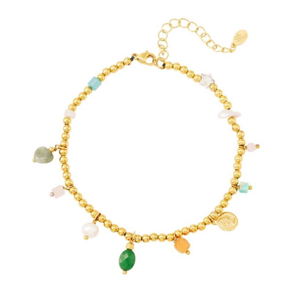 Enkelband green stones