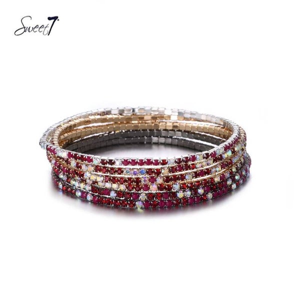 Sweet7 6 armbandjes donkerrood