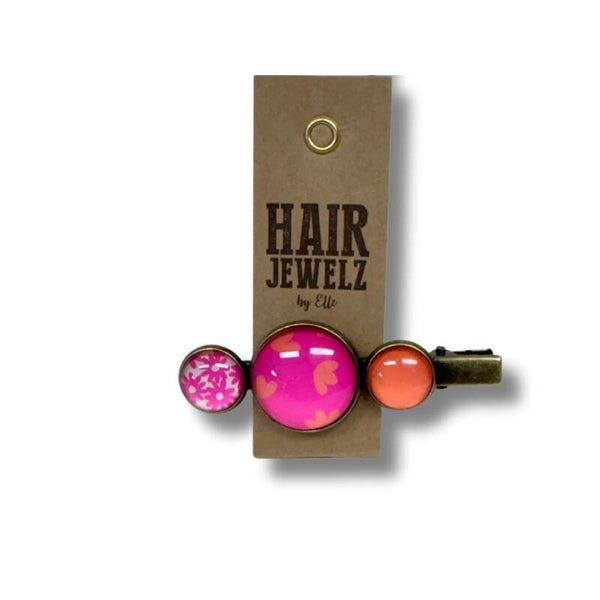 Hairjewelz color clip alligator Bubblegum Pink