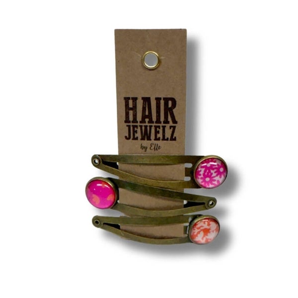 Hairjewelz color clip click Bubblegum Pink