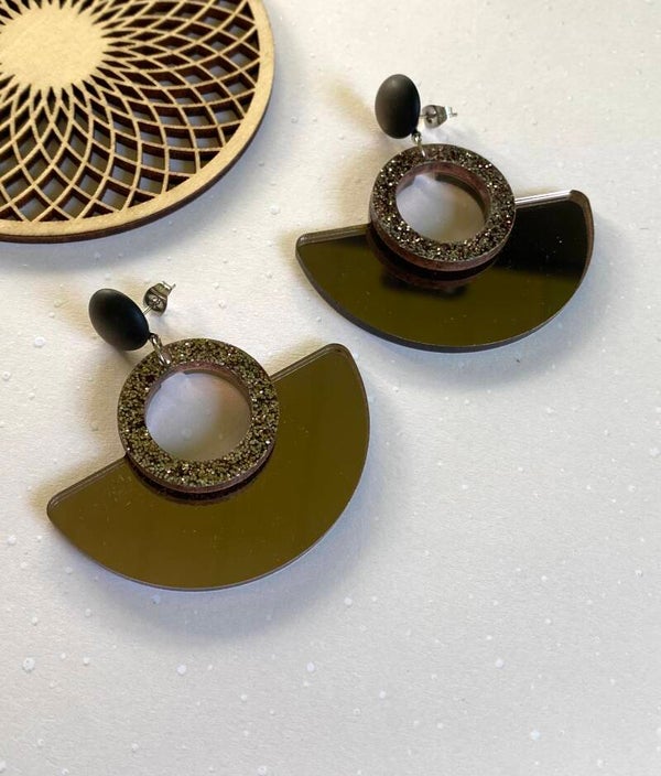 Oorbellen Kirrinah koper metallic glitter