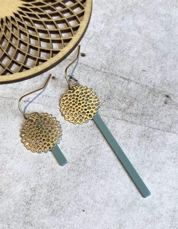 Oorbellen Ananda zeegroen