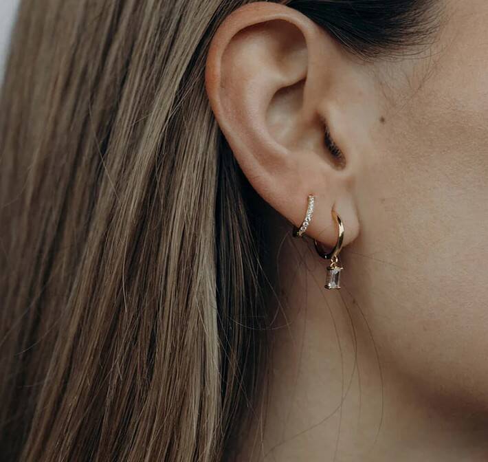 Hoops classic drop zilver-zwart