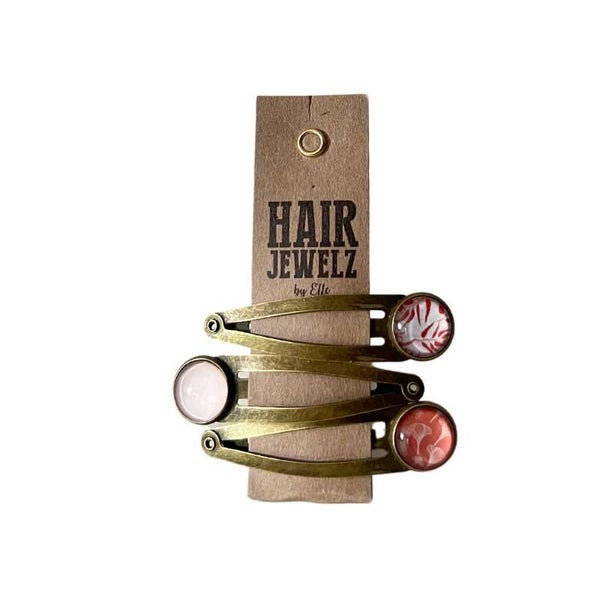 Hairjewelz color clip click Cognac Leaf