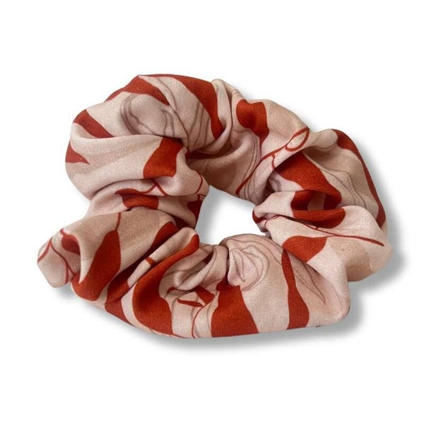 Hairjewelz scrunchie maxi Cognac Leaf