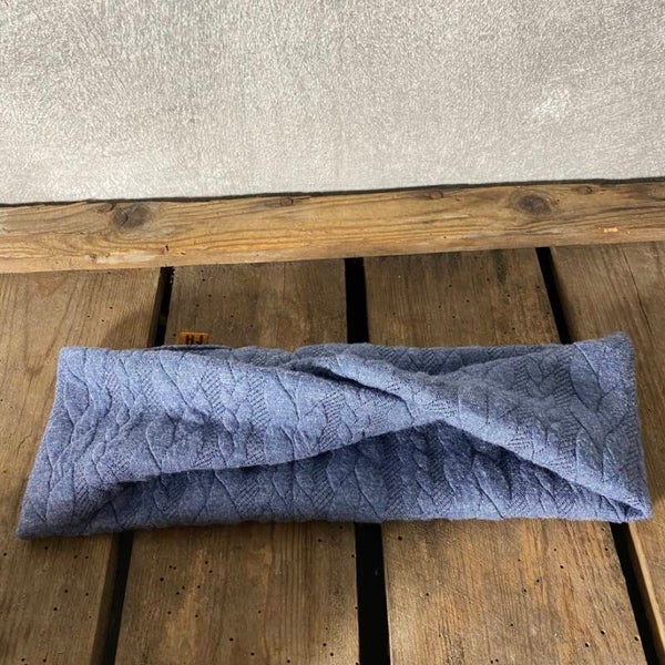 Hairjewelz haarband twist Cably blauw