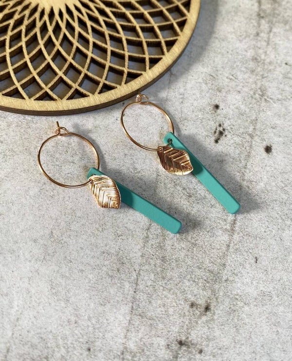 Hoops Amina turquoise - rosé