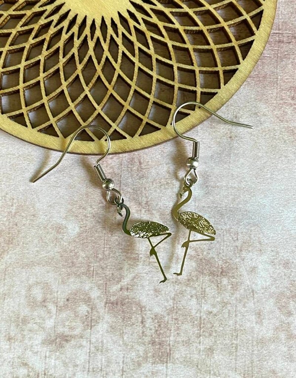 Oorbellen Flamingo zilver