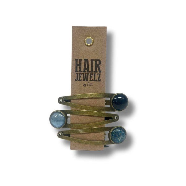 Hairjewelz color clip click Denim