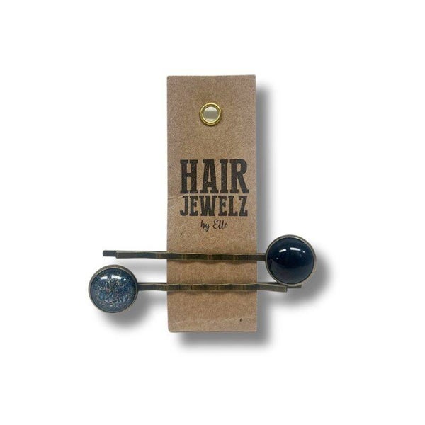 Hairjewelz color clip slide Denim