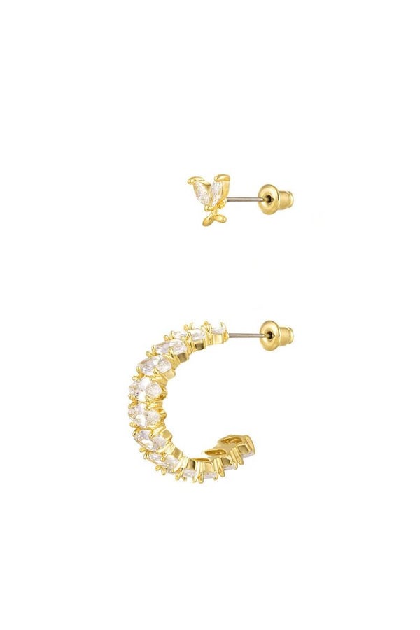 Ear party bling hoop goud