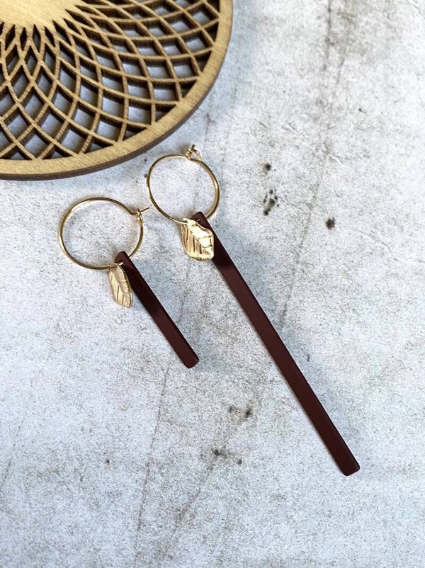 Hoops Amina porto - goud asymmetrisch