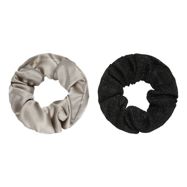 Scrunchie set van 2 beige - zwart