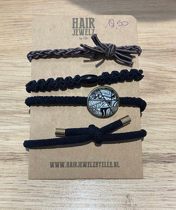 Hairjewelz colourbands haarelastieken Black Beauty