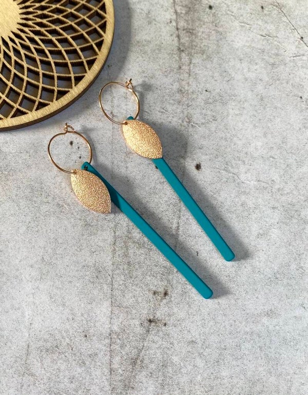 Hoops Fenna teal - rosé