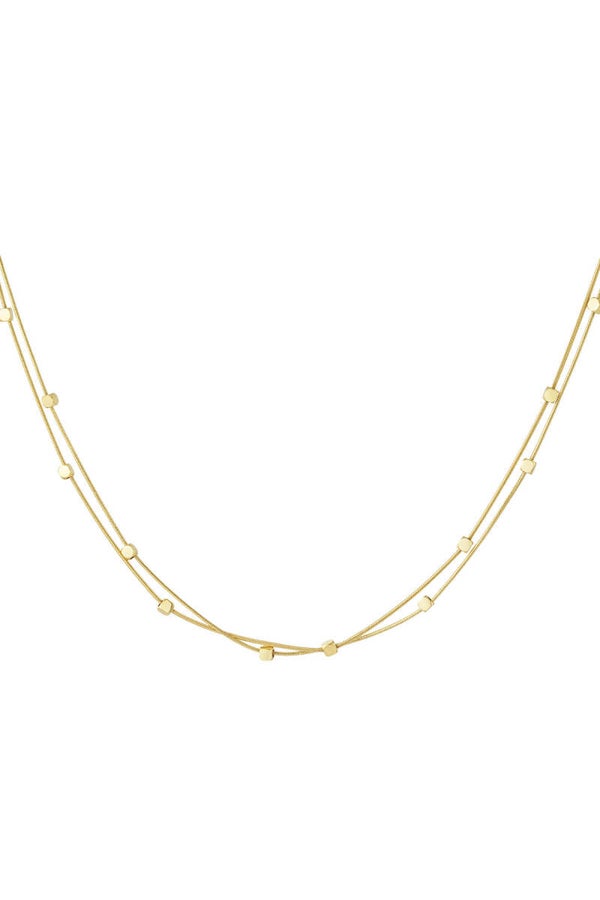 Dubbele ketting met muntjes goud