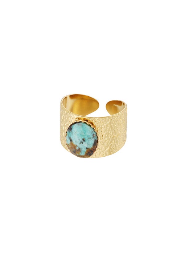 Robuuste ring met natuursteen turquoise