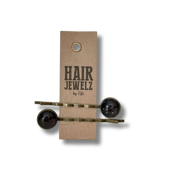 Hairjewelz color clip slide Chocolate Brown