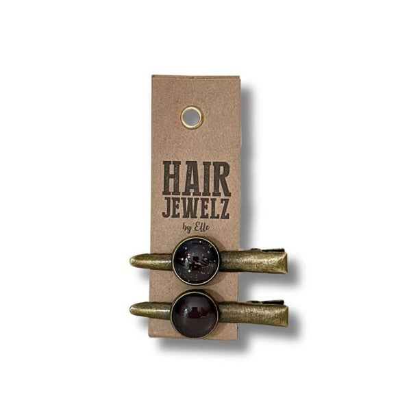 Hairjewelz color clip alligator mini Chocolate Brown