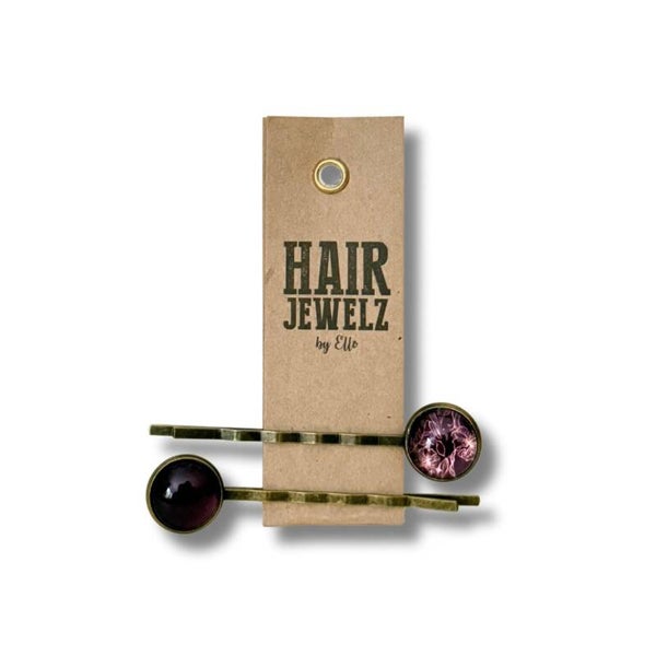 Hairjewelz color clip slide Golden Burgundy