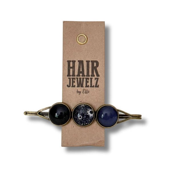 Hairjewelz color clip triple Midnight Blue