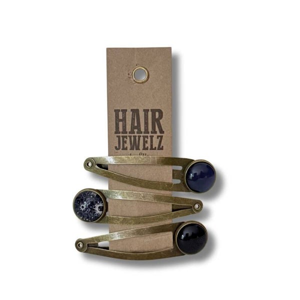 Hairjewelz color clip click Midnight Blue