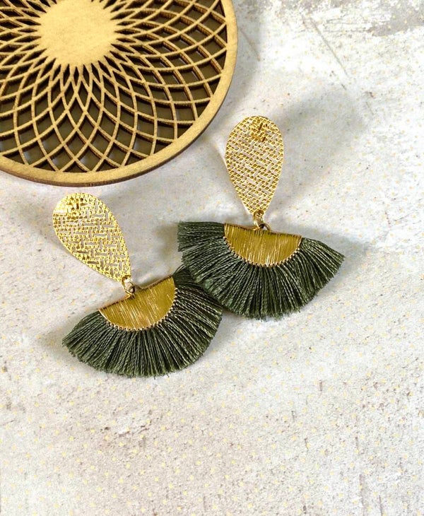 Oorbellen Fancy Fan groen