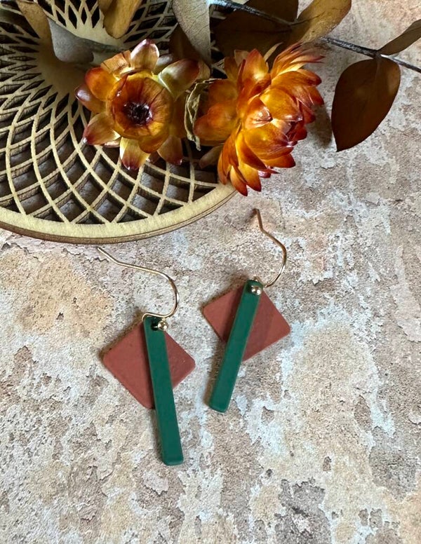 Oorbellen Melinda vos - groen