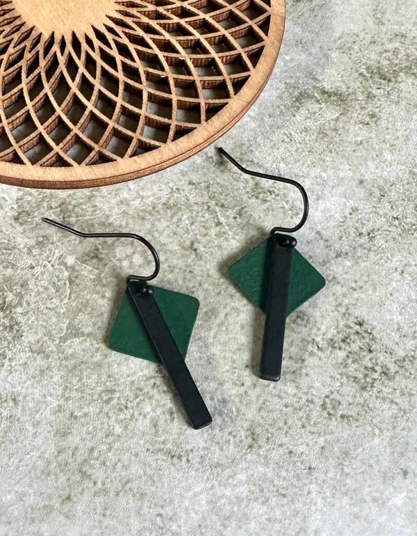 Oorbellen Melinda groen - zwart