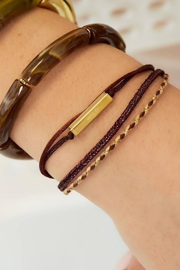 Armband touw bruin