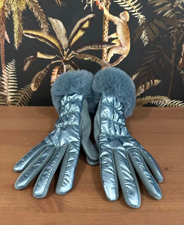 Handschoenen metallic lichtblauw