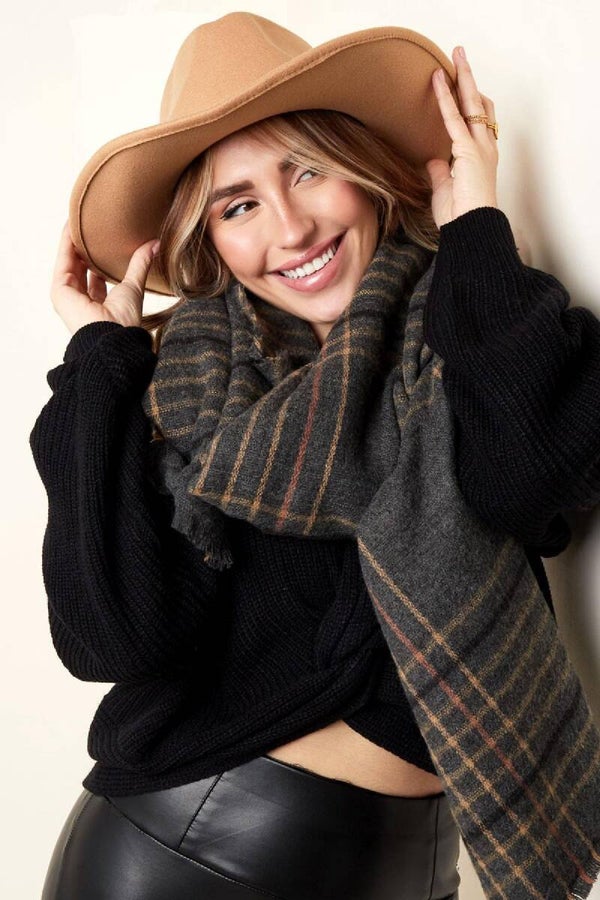 Sjaal winter donkergrijs