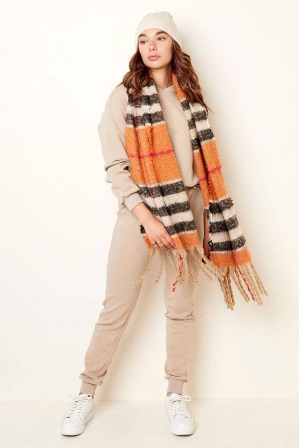 Sjaal striped oranje