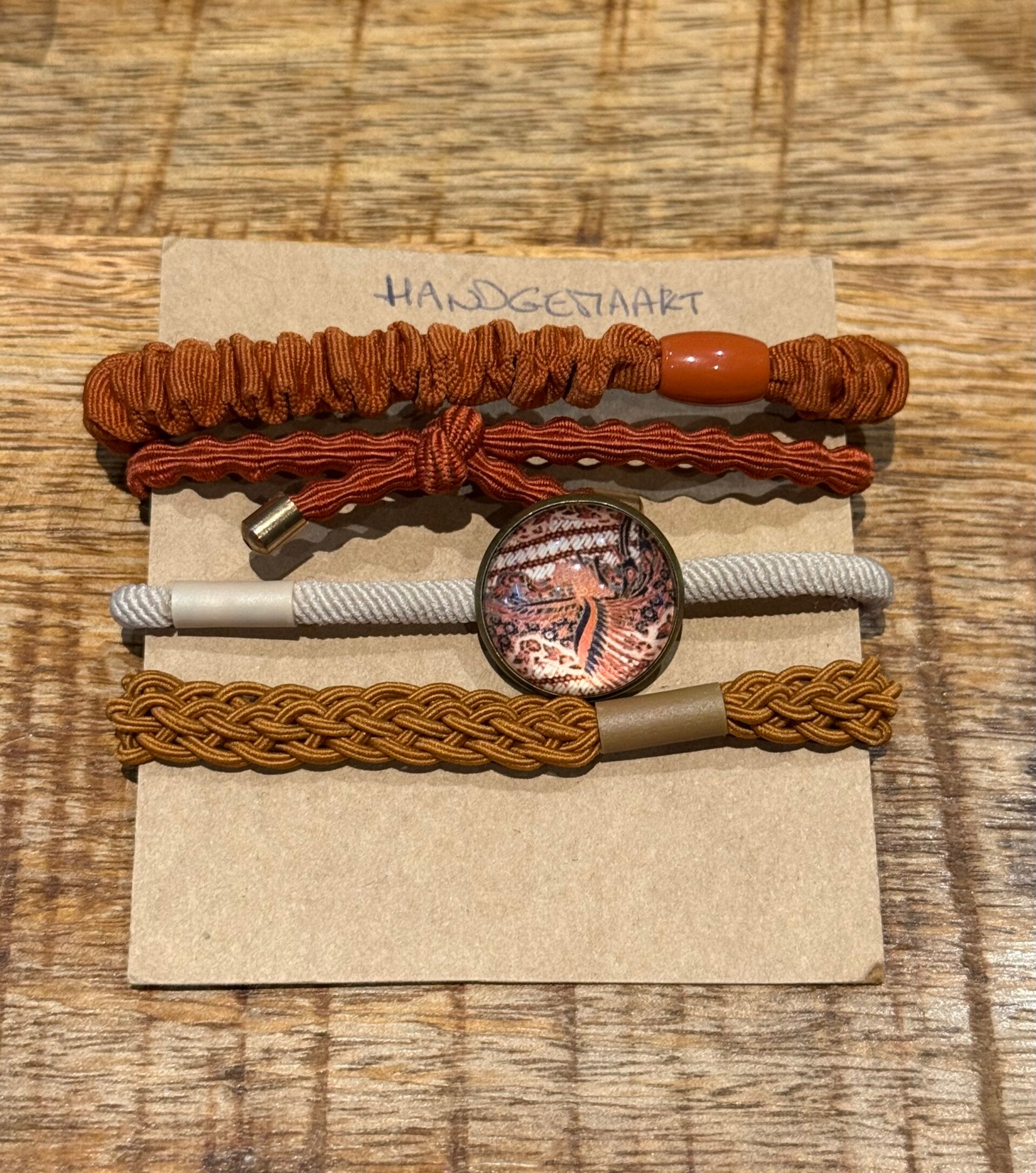 Hairjewelz colourbands haarelastieken Vintage Cognac
