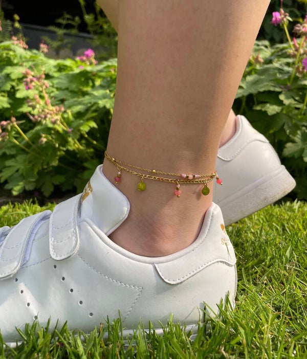 Enkelband dubbel roze