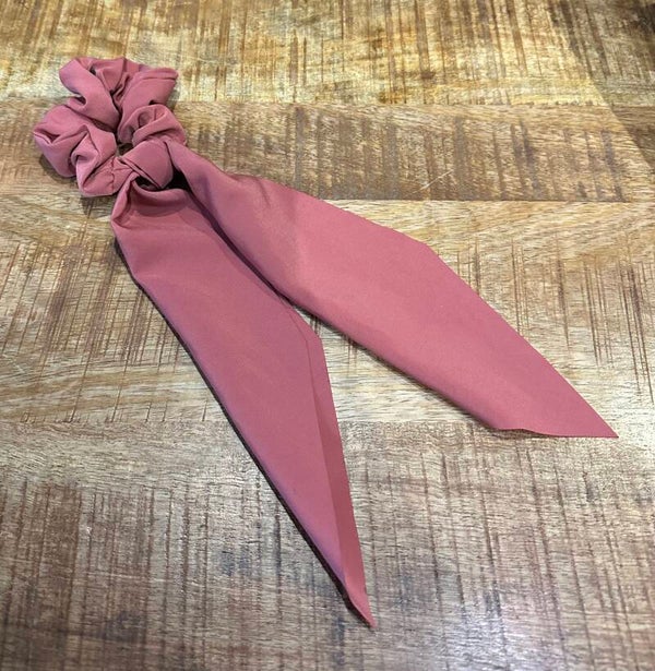 Hairjewelz scrunchie met lint Brick Red