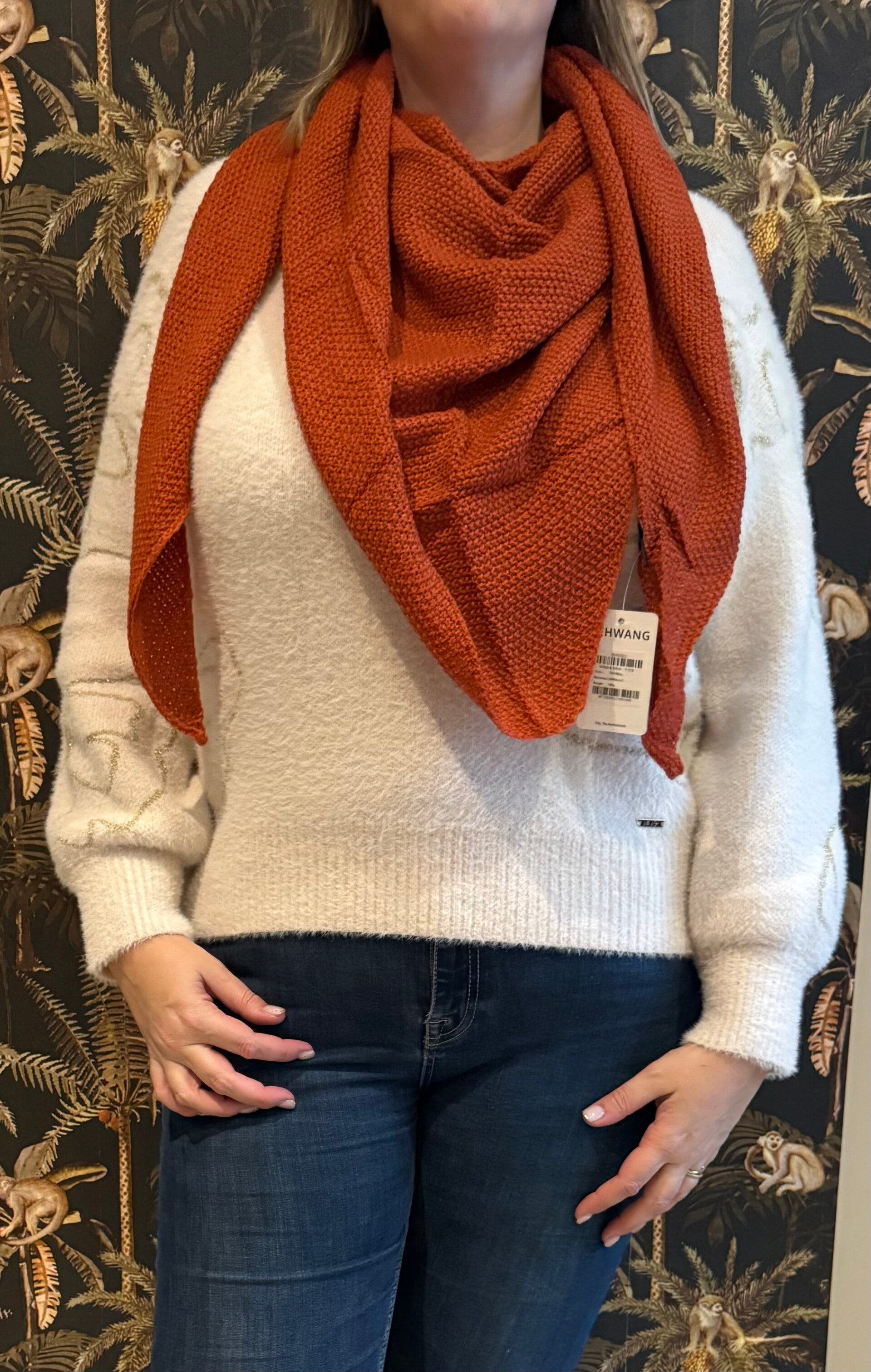 Sjaal wrap me bruinrood