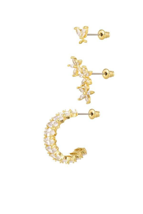 Ear party flowers goud