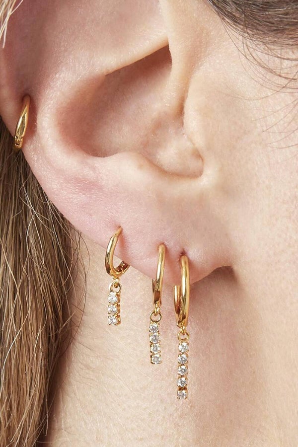 Ear party dangling diamonds goud