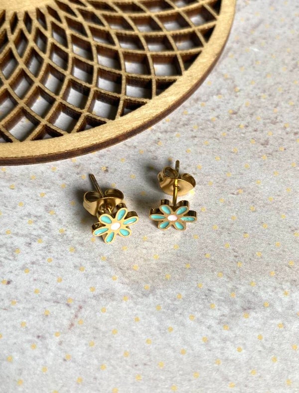 Studs flawless flower goud