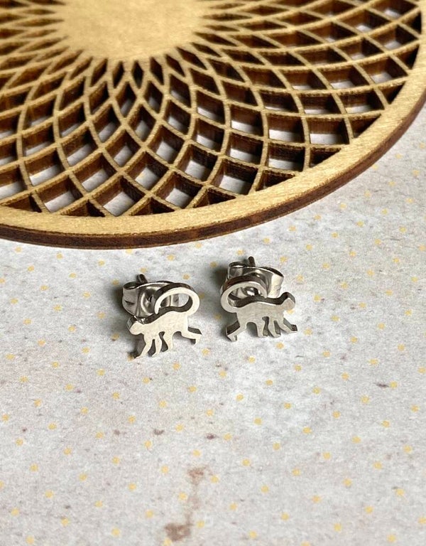 Studs mockingly monkey zilver