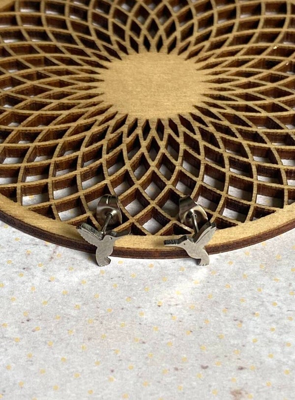Studs humble hummingbird zilver