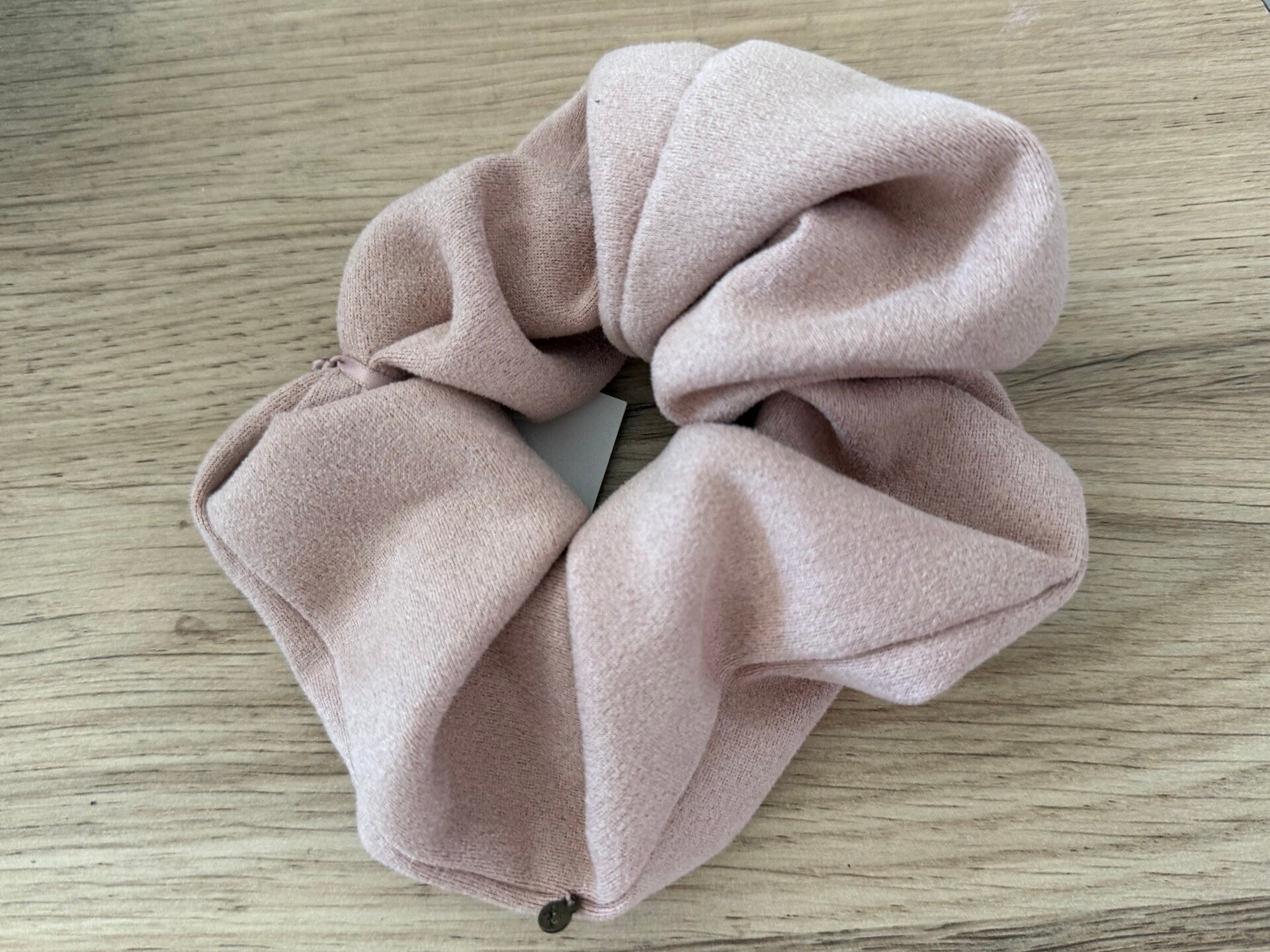 Hairjewelz scrunchie maxi Suede Luxe roze