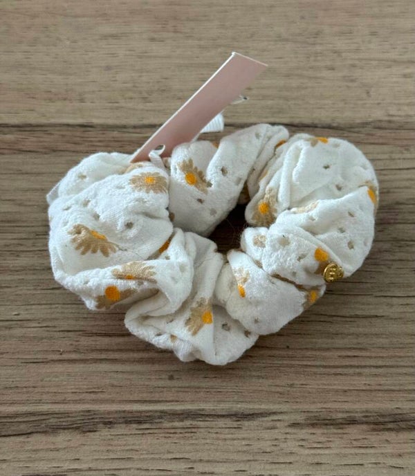 Hairjewelz scrunchie original Boho Flowers wit