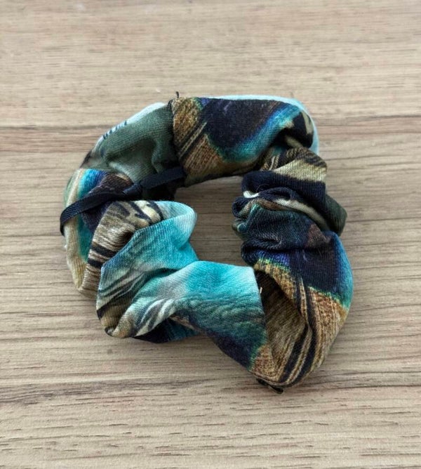 Hairjewelz scrunchie original Abstract turquoise