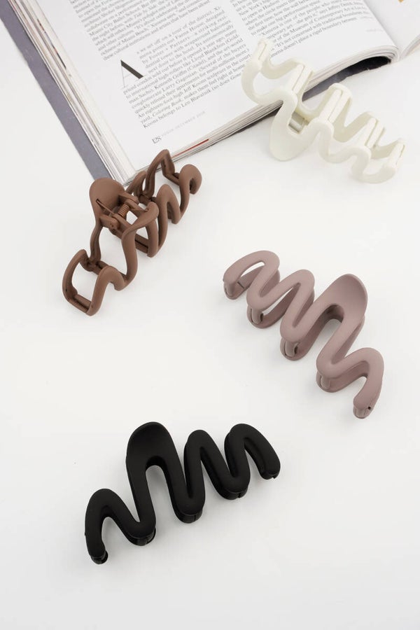 Haarklem zigzag mat bruin