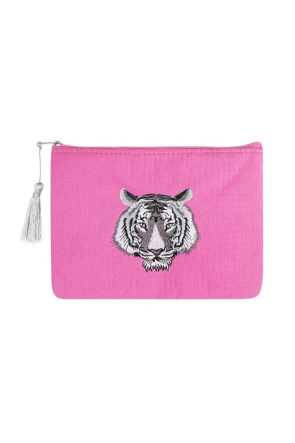 Make-up tas katoen fuchsia
