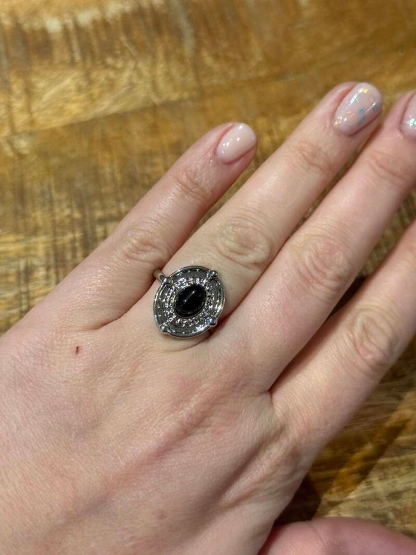 Ring black stone