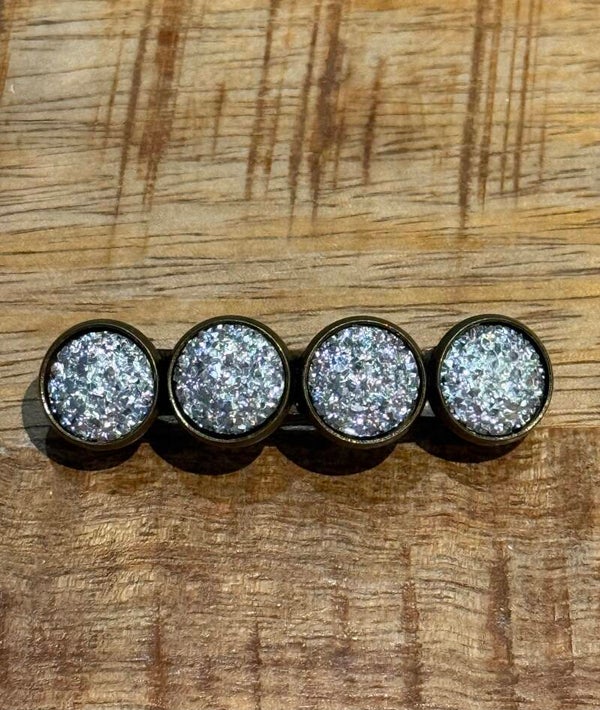 Hairjewelz color clip original X-Mas silver